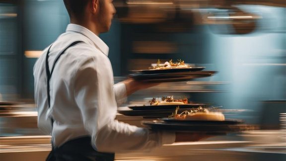 Kellner im dynamischen Umfeld, Personal, Dienstleistung