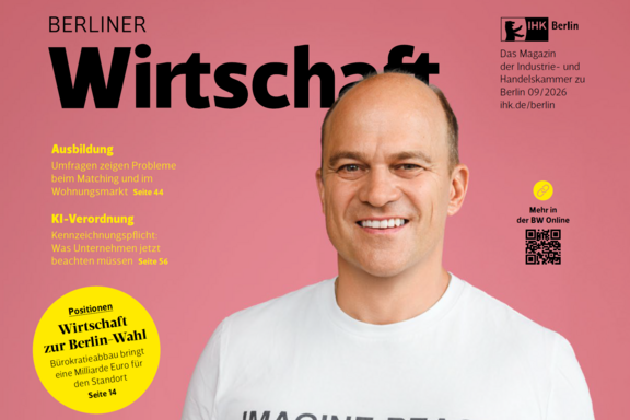 Berliner Wirtschaft/IHK Berlin Zu sehen ist das Cover der September-Ausgabe des Magazins Berliner Wirtschaft Online