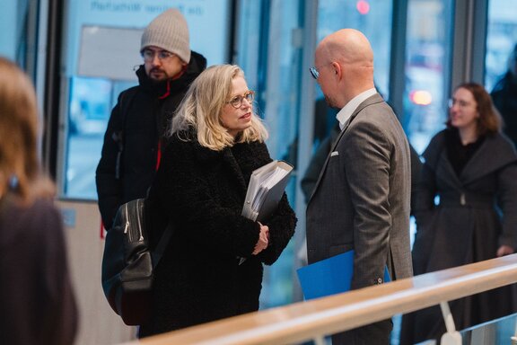 Senatorin Ute Bonde im Gespräch mit IHK-Präsident Sebastian Stietzel