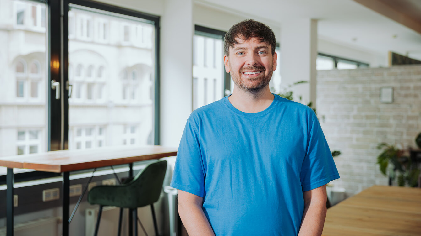 Co-CEO Shawn Moore im Helpling-Büro in Berlin. 