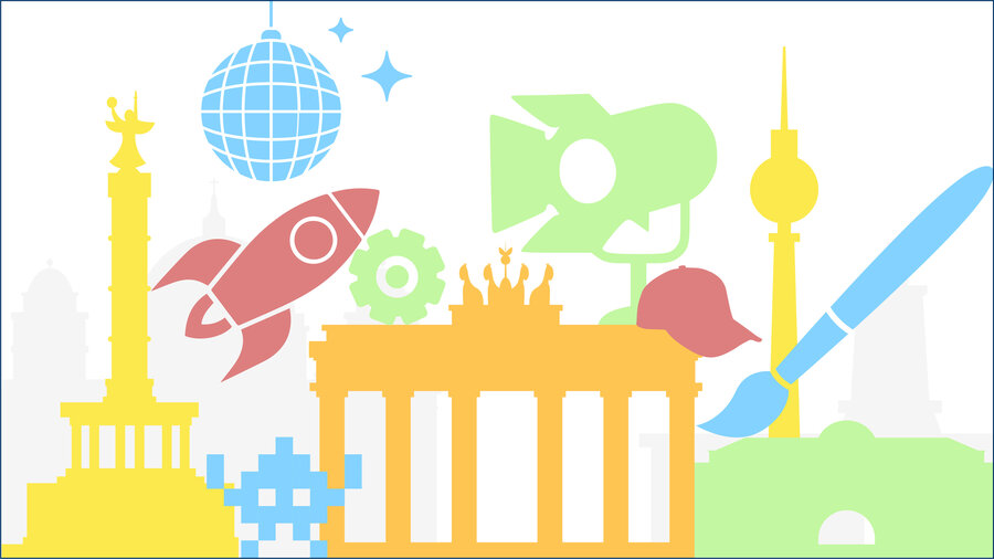 Illustration stellt die Berliner Kreativwirtschaft dar.