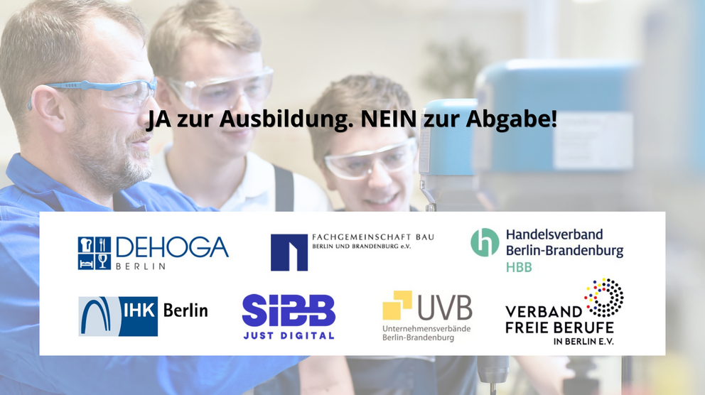 Symbolbild zur Ausbildung mit Logos mehrerer Wirtschaftsverbände
