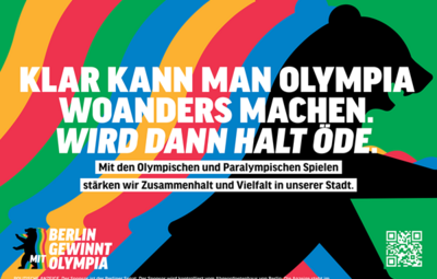 Zu sehen ist ein Kampagnenmotiv von "Berlin gewinnt mit Olympia"