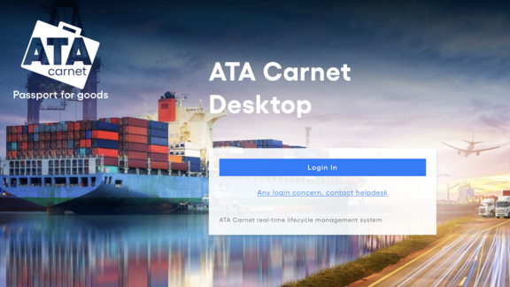 Ansicht der Desktop-Version für das digitale Carnet ATA 