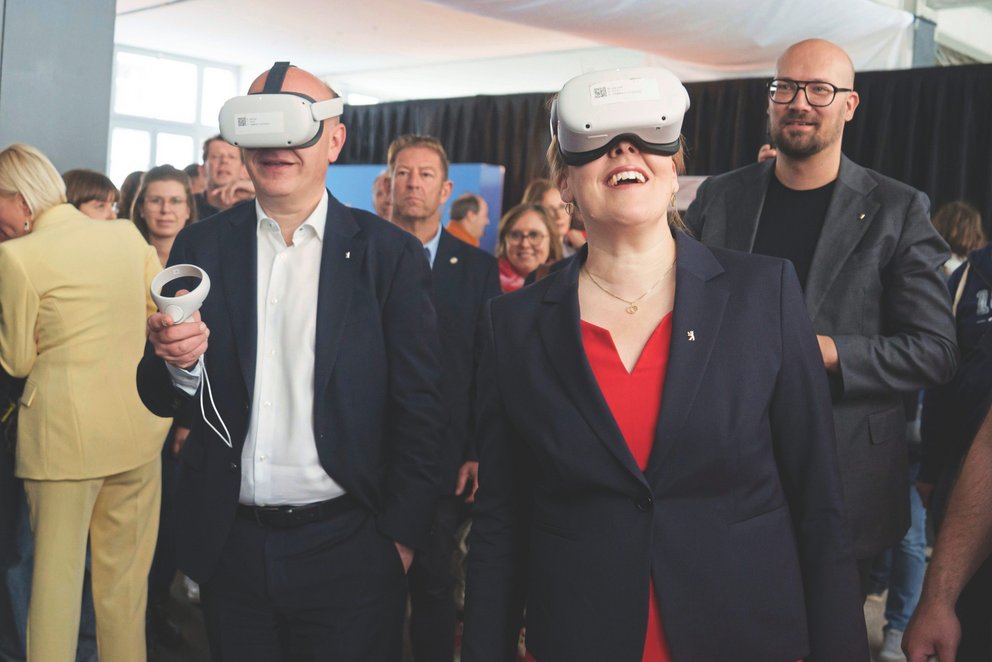 Kai Wegner und Franziska Giffey im Berliner "House of Games"