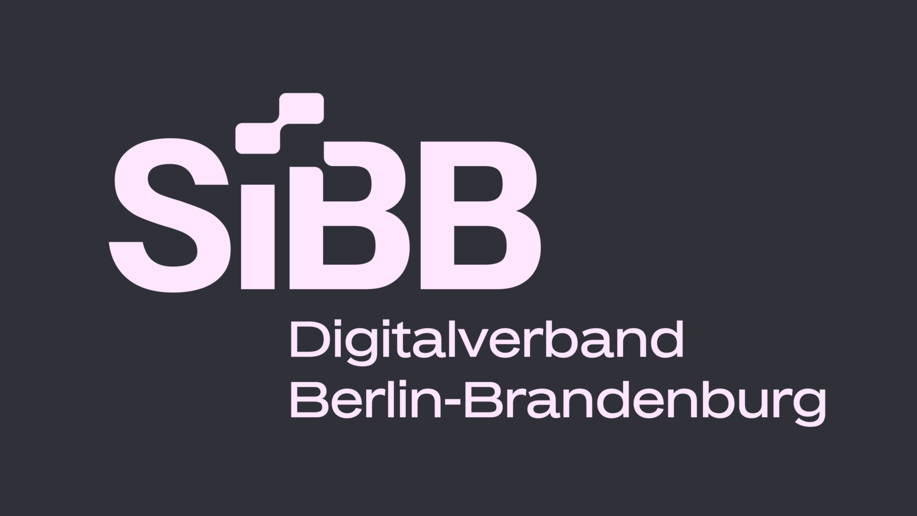 Zu sehen sin die Buchstaben "SIBB" in rosa Schrift auf grauem Hintergrund. Darunter steht, ebenfalls in rosa "Digitalverband Berlin-Brandenburg". Es handelt sich um das Logo des SIBB e.V.