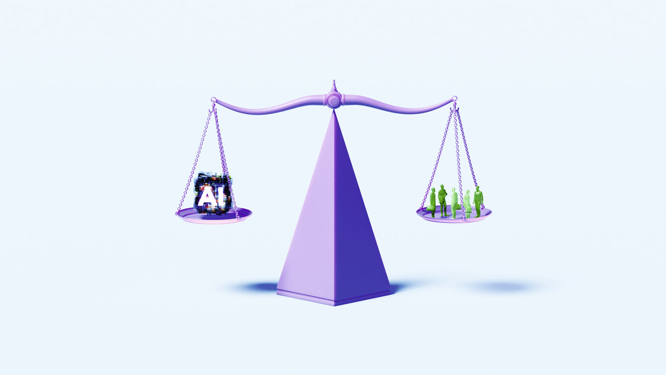 Farbige Illustration zum AI-Act der EU.